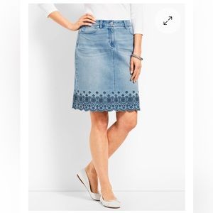 Talbots Blue Jean Skirt‎ Sz. 14